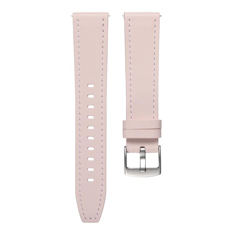 18mm Push Button Silver Steel Buckle Genuine Leather Watch Band(Light Pink) - free shipping - PMC TechLife - Order now!
