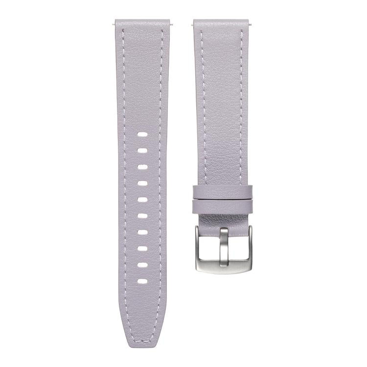 18mm Push Button Silver Steel Buckle Genuine Leather Watch Band(Purple) - free shipping - PMC TechLife - Order now!