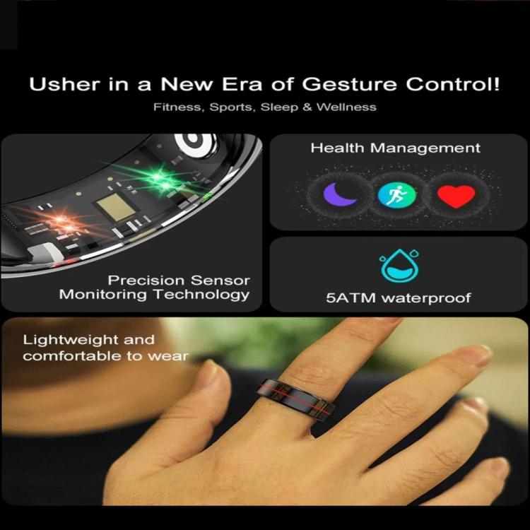 R04 SIZE 9 Smart Ring, Support Heart Rate / Blood Oxygen / Sleep Monitoring / Take Photos(Black) - free shipping - PMc TechLife - Order now!