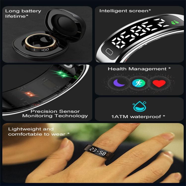 R11C SIZE 13 Smart Ring, Support Heart Rate / Blood Oxygen / Sleep Monitoring / Multiple Sport Modes(Black) - free shipping - PMC TechLife - Order now!