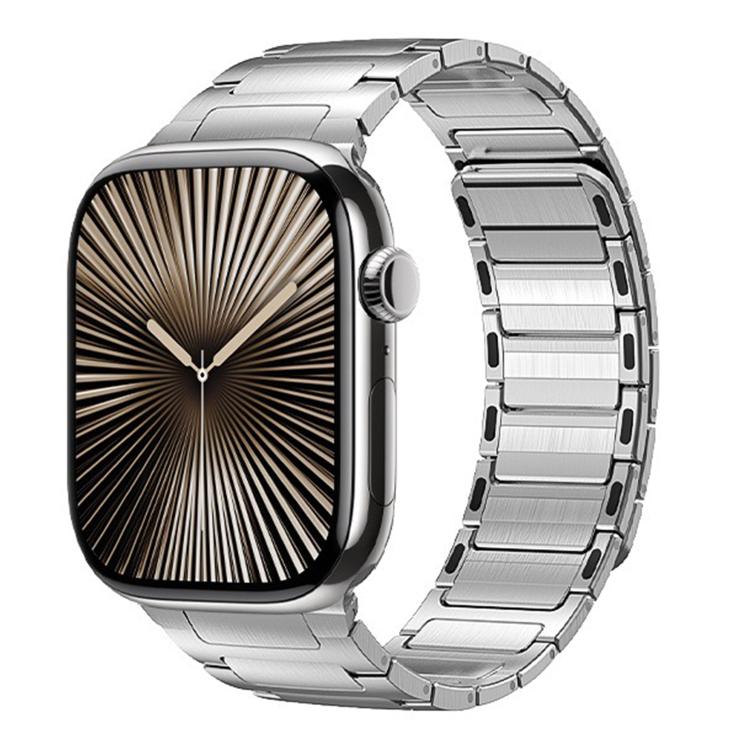 For Apple Watch 46mm / 49mm / 45mm / 44mm I-Beam Magnetic Stainless Steel Strap(Silver) - free shipping - PMC TechLife - Order now!