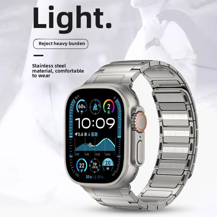 For Apple Watch 42mm / 41mm / 40mm / 38mm I-Beam Magnetic Stainless Steel Strap(Titanium Gray) - free shipping - PMC TechLife - Order now!
