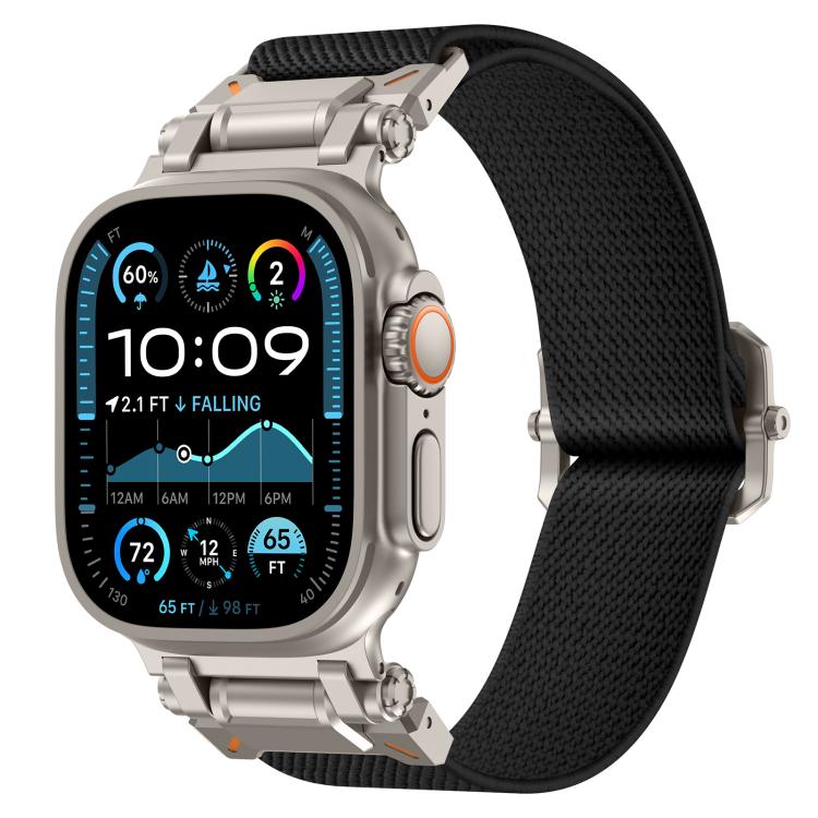 For Apple Watch 46mm / 49mm / 45mm / 44mm Explorer Polyester Nylon Watch Band(Titanium Black) - free shipping - PMC TechLife - Order now!