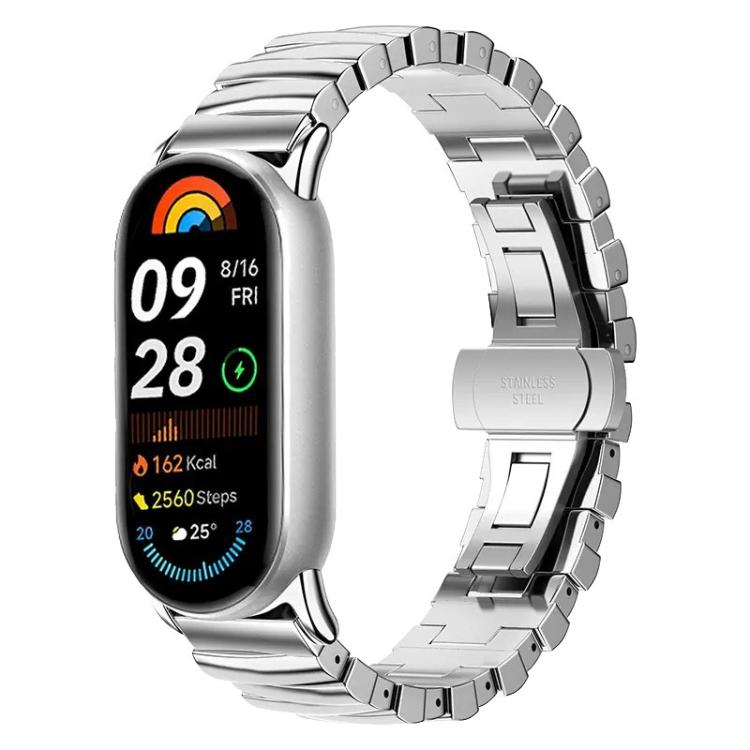 For Xiaomi Smart Band 9 / 8 Irregular Butterfly Buckle Metal Stainless Steel Watch Band(Silver) - free shipping - PMC TechLife - Order now!