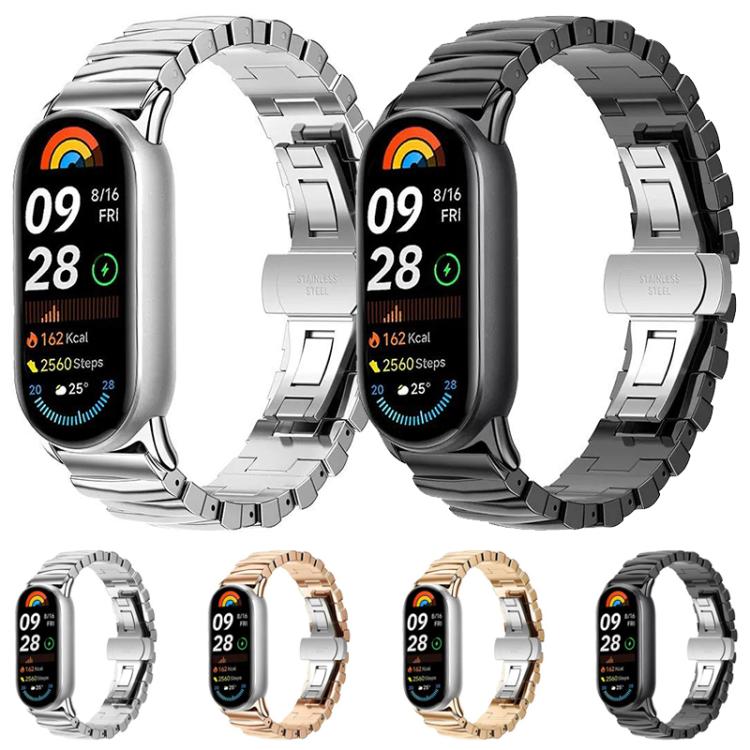 For Xiaomi Smart Band 9 / 8 Irregular Butterfly Buckle Metal Stainless Steel Watch Band(Gold) - free shipping - PMC TechLife - Order now!