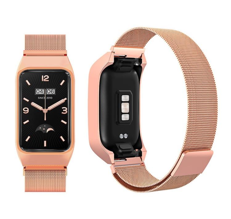 For Xiaomi Mi Band 7 Pro Stainless Steel Frame Integrated Milanese Magnetic Metal Watch Band(Rose Gold) - free shipping - PMC TechLife - Order now!