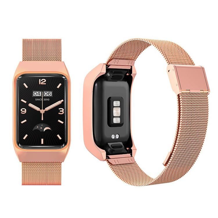 For Xiaomi Mi Band 7 Pro Stainless Steel Frame Integrated Milanese Buckle Metal Watch Band(Rose Gold) - free shipping - PMC TechLife - Order now!