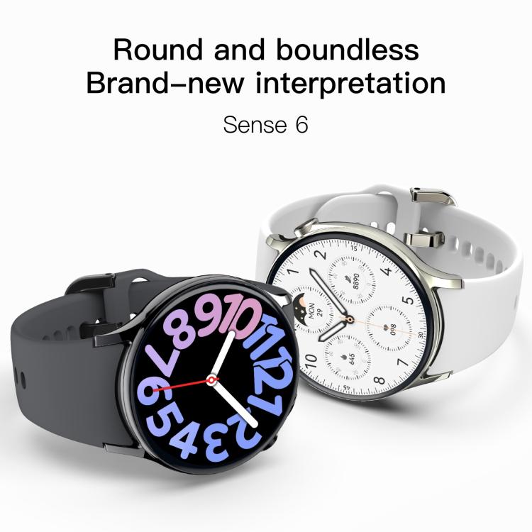Sense 6 1.43 AMOLED Screen IP68 Waterproof Bluetooth Call Smartwatch Supports Health Monitoring(Black) - free shipping - PMC TechLife - Order now!