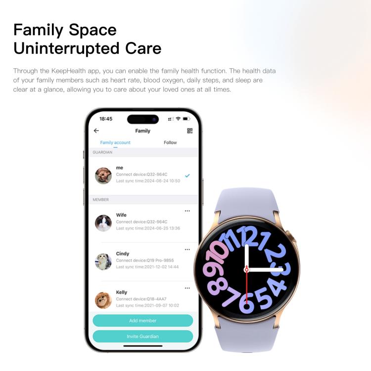 Sense 6 1.43 AMOLED Screen IP68 Waterproof Bluetooth Call Smartwatch Supports Health Monitoring(Starlight) - free shipping - PMC TechLife - Order now!
