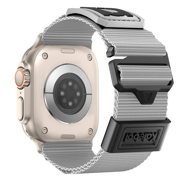 For Apple Watch 46mm / 49mm / 45mm / 44mm Kalebol Braided Nylon Sport Watch Band(Gray) - free shipping - PMC TechLife - Order now!