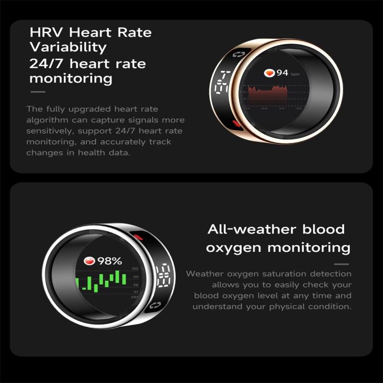 SY01 SIZE 9 Smart Ring, Support Heart Rate / Blood Oxygen / Sleep Monitoring / Multiple Sport Modes(Silver) - free shipping - PMC TechLife - Order now!