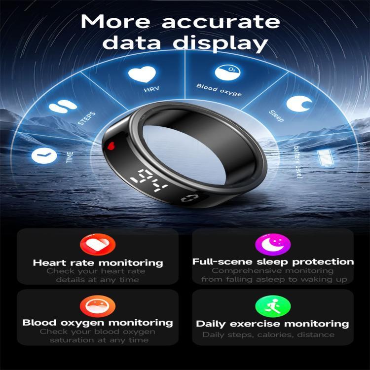 SY01 SIZE 11 Smart Ring, Support Heart Rate / Blood Oxygen / Sleep Monitoring / Multiple Sport Modes(Black) - free shipping - PMC TechLife - Order now!