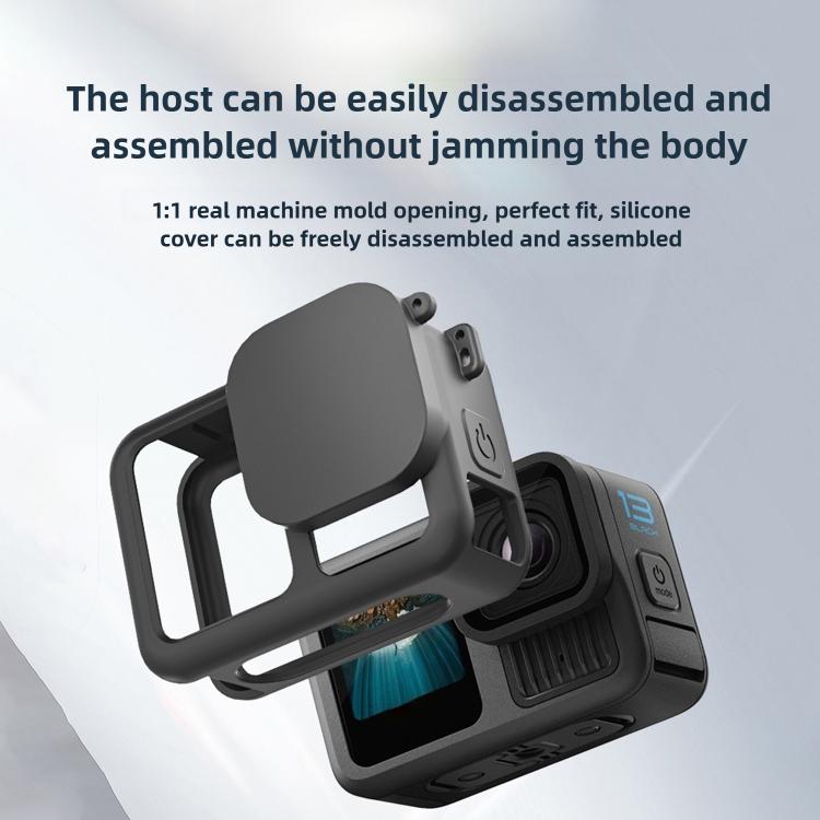 For GoPro HERO13 Black Silicone Protective Case with Wrist Strap & Lens Cover & Side Interface Cover - free shipping - PMC TechLife - Order now!