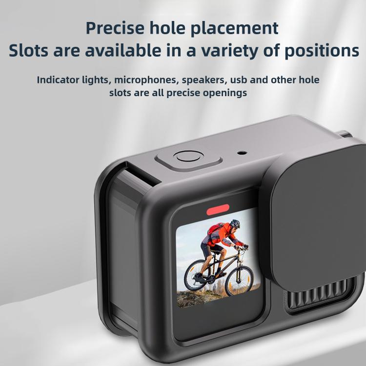 For GoPro HERO13 Black Silicone Protective Case with Wrist Strap & Lens Cover & Side Interface Cover - free shipping - PMC TechLife - Order now!