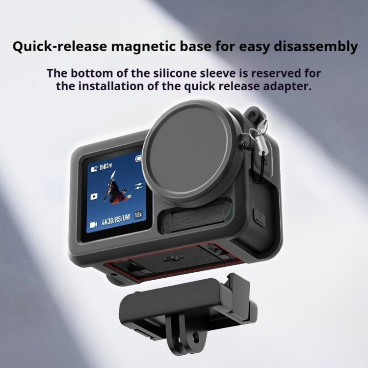 For DJI Action 5 Pro / 4 / 3 Soft Silicone Shockproof Protective Case Cover with Lens Cap(Black) - free shipping - PMC TechLife - Order now!