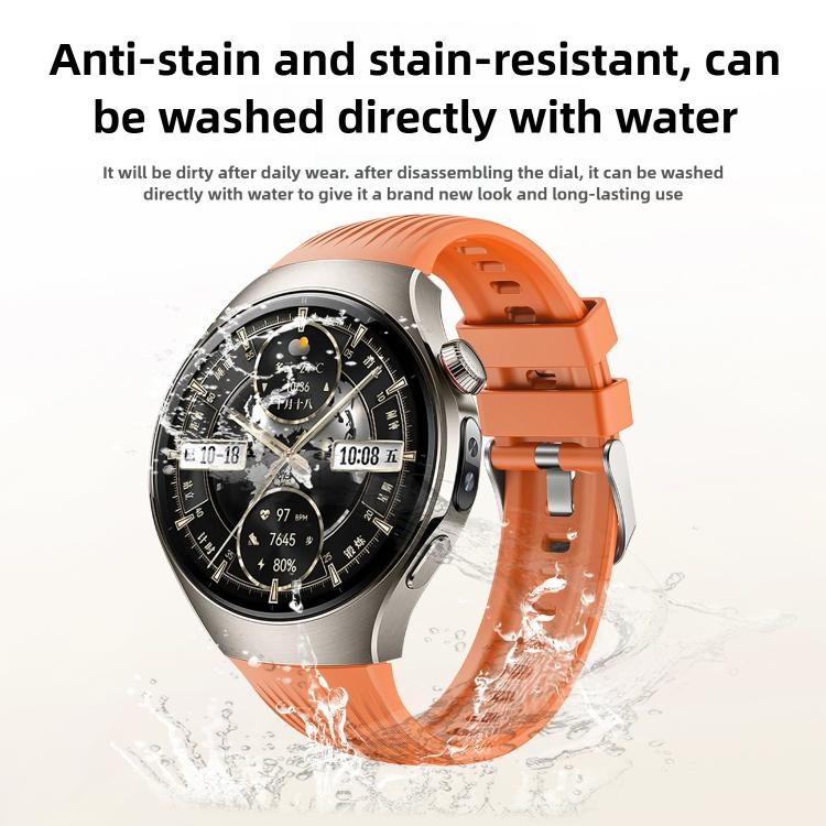 For Huawei Watch 5 42mm Vertical Silicone Watch Band(Orange) - free shipping - PMC TechLife - Order now!