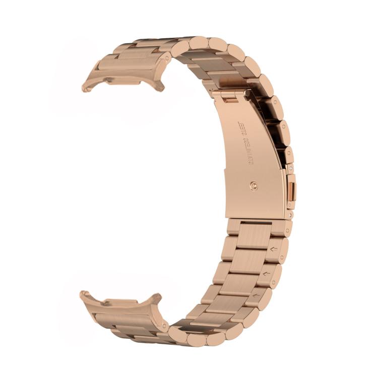 For Samsung Galaxy Watch 8 40 / 44mm Three Beads Stainless Steel Watch Band with Removal Tool(Rose Gold) - free shipping - PMC TechLife - Order now!