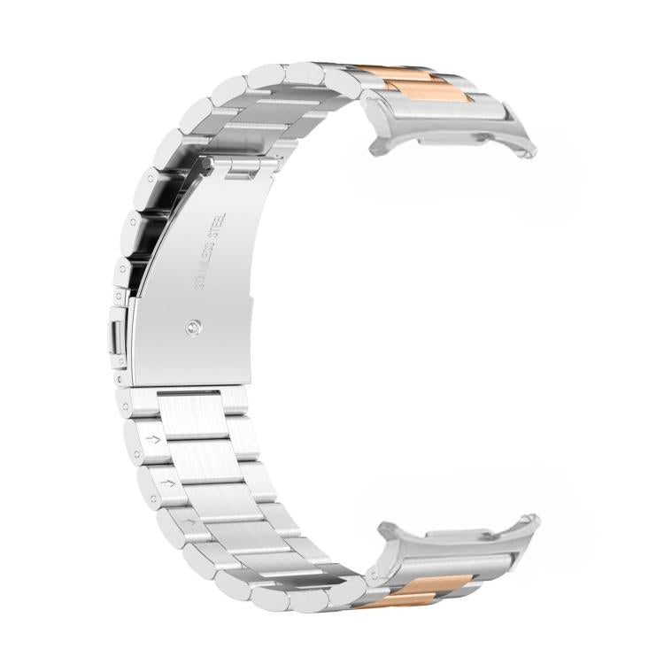 For Samsung Galaxy Watch8 / Watch8 Classic Three Beads Stainless Steel Watch Band with Removal Tool(Silver Rose) - free shipping - PMC TechLife - Order now!