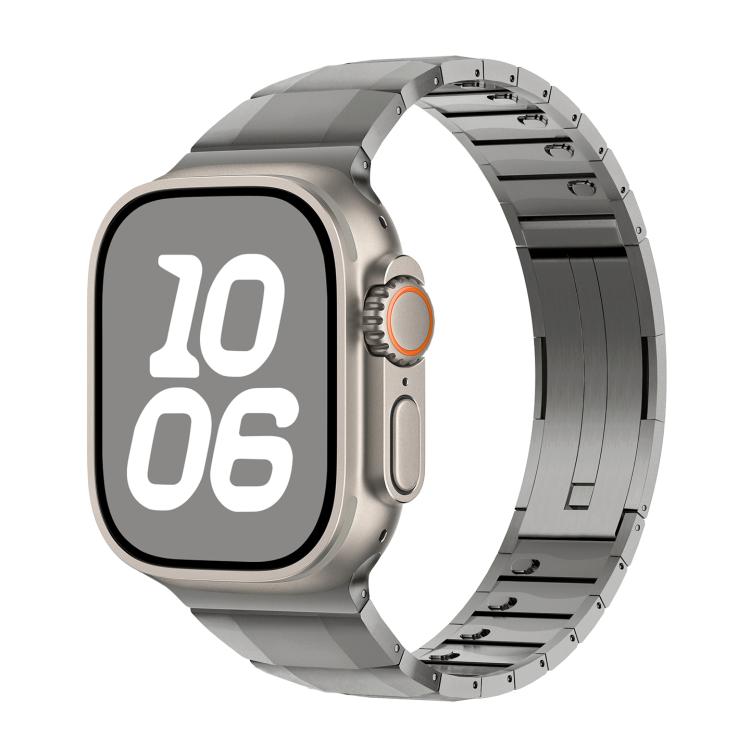 For Apple Watch 46mm / 49mm / 45mm / 44mm Curved Side Detachable Stainless Steel Watch Band(Titanium) - free shipping - PMC TechLife - Order now!