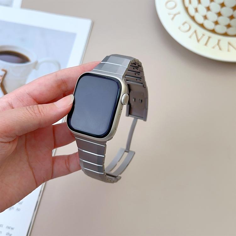 For Apple Watch 46mm / 49mm / 45mm / 44mm Curved Side Detachable Stainless Steel Watch Band(Titanium) - free shipping - PMC TechLife - Order now!