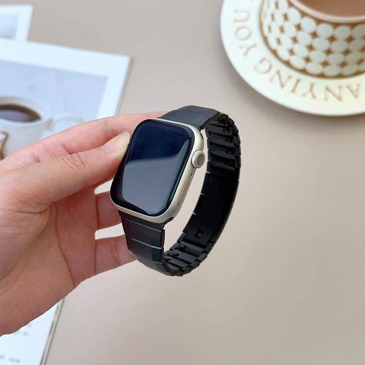 For Apple Watch 46mm / 49mm / 45mm / 44mm Curved Side Detachable Stainless Steel Watch Band(Black) - free shipping - PMC TechLife - Order now!