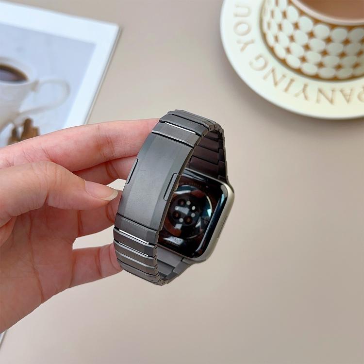 For Apple Watch 42mm / 41mm / 40mm / 38mm Curved Side Detachable Stainless Steel Watch Band(Titanium Gray) - free shipping - PMC TechLife - Order now!