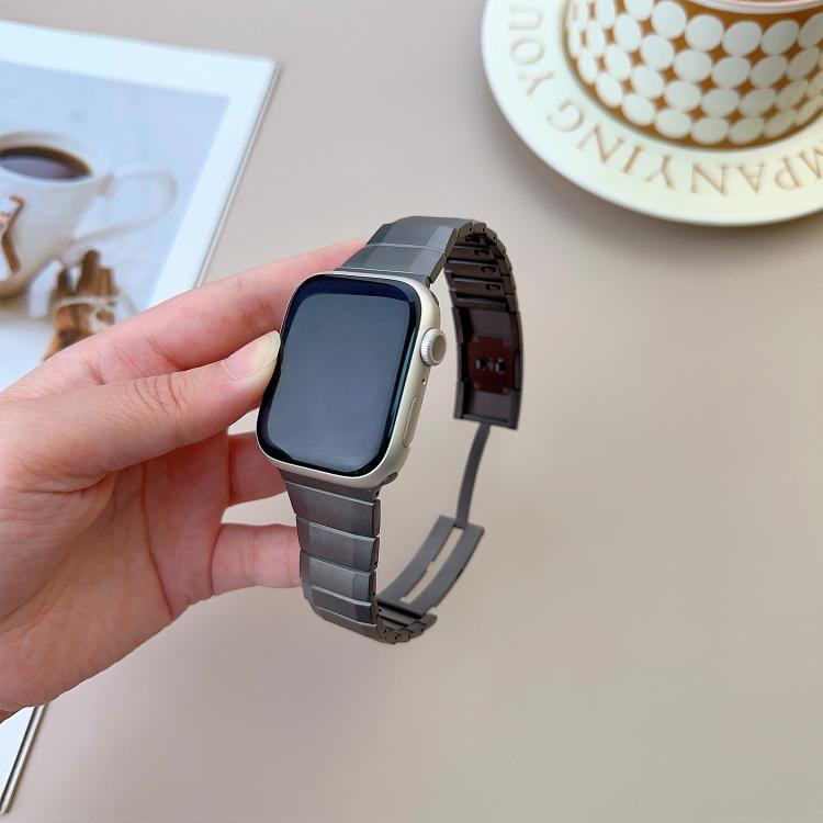 For Apple Watch 42mm / 41mm / 40mm / 38mm Curved Side Detachable Stainless Steel Watch Band(Titanium Gray) - free shipping - PMC TechLife - Order now!