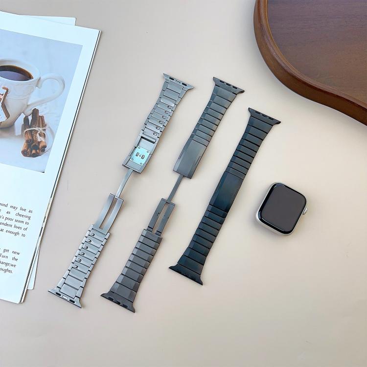 For Apple Watch 42mm / 41mm / 40mm / 38mm Curved Side Detachable Stainless Steel Watch Band(Titanium Gray) - free shipping - PMC TechLife - Order now!