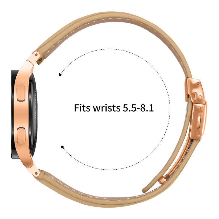 For Samsung Galaxy Watch 7 40 / 44mm Lychee Texture Rose Gold Turtle Back Buckle Leather Watch Band(Camel) - free shipping - PMC TechLife - Order now!