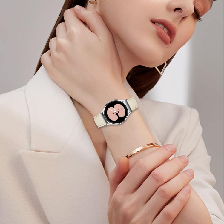 For Samsung Galaxy Watch 7 40 / 44mm Lychee Texture Silver Turtle Back Buckle Leather Watch Band(Black) - free shipping - PMC TechLife - Order now!