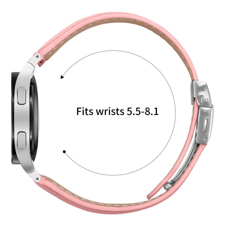 For Samsung Galaxy Watch 7 40 / 44mm Quick Release Lychee Texture Silver Turtle Back Buckle Leather Watch Band(Pink) - free shipping - PMC TechLife - Order now!