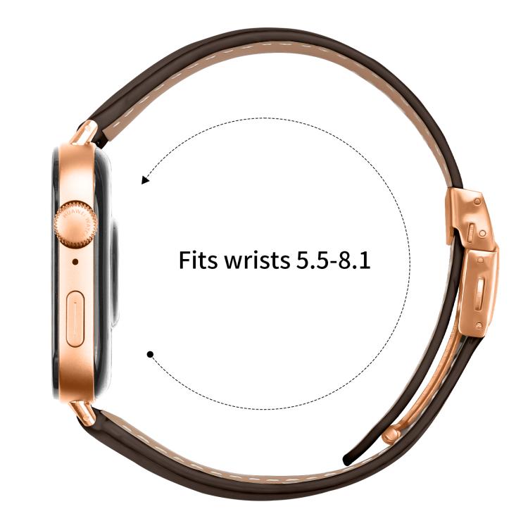 For Huawei Watch Fit 4 / Fit 4 Pro / Fit 3 Lychee Texture Rose Gold Turtle Back Buckle Leather Watch Band(Coffee Color) - free shipping - PMC TechLife - Order now!