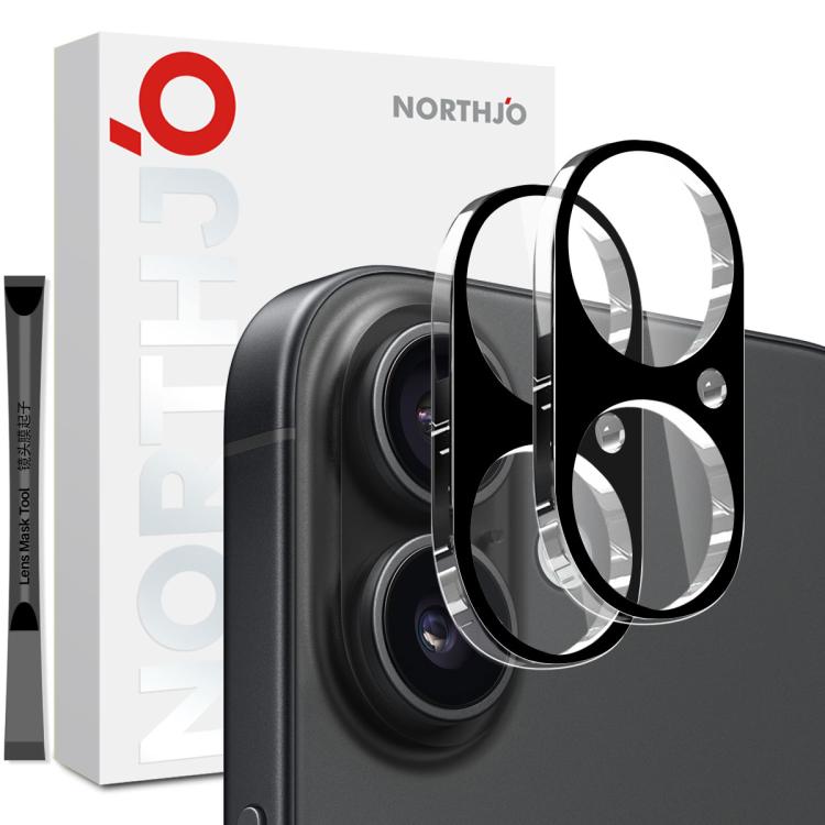 For iPhone 17 2pcs NORTHJO Camera Lens Protector 3D HD Tempered Glass Film(Black) - iPhone 17 Tempered Glass by NORTHJO | Online Shopping South Africa | PMC TechLife | Buy Now Pay Later Mobicred