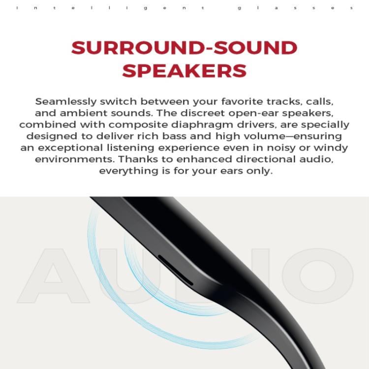 M01 Smart Glasses, with HD Camera, Support Bluetooth Call, AI Intelligent Translation(Black) - Smart Glasses by PMC TechLife | Online Shopping South Africa | PMC TechLife | Buy Now Pay Later Mobicred