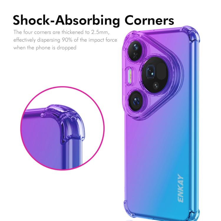 For Huawei Pura 80 Pro / 80 Pro+ ENKAY Hat-Prince Gradient Airbag TPU Phone Case(Blue Pink) - free shipping - PMC TechLife - Order now!