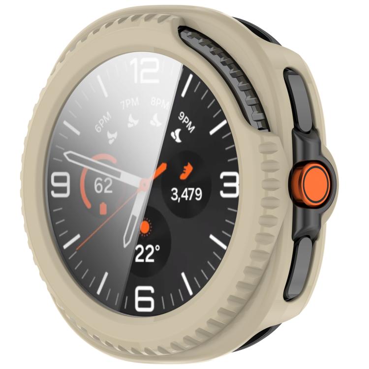 For Samsung Galaxy Watch8 Classic 46mm Tempered Film Integrated PC Watch Cover(Ivory White) - free shipping - PMC TechLife - Order now!