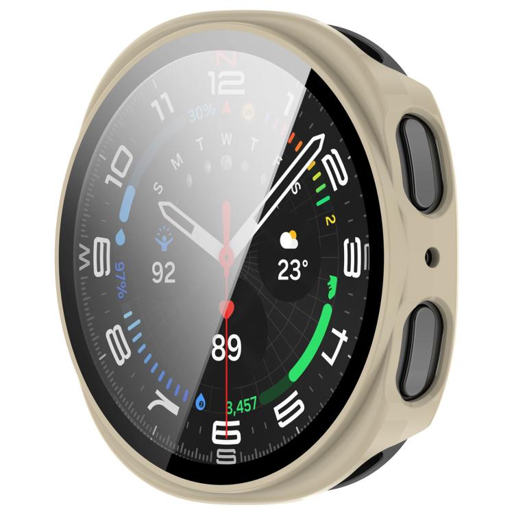 For Samsung Galaxy Watch 8 44mm Tempered Film Integrated PC Watch Cover(Ivory White) - free shipping - PMC TechLife - Order now!