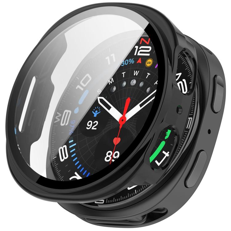 For Samsung Galaxy Watch 8 44mm Tempered Film Integrated PC Watch Cover(Glossy Black) - free shipping - PMC TechLife - Order now!