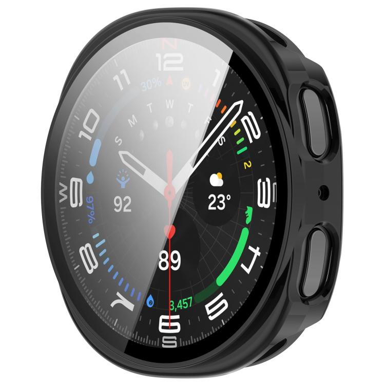 For Samsung Galaxy Watch 8 44mm Tempered Film Integrated PC Watch Cover(Glossy Black) - free shipping - PMC TechLife - Order now!