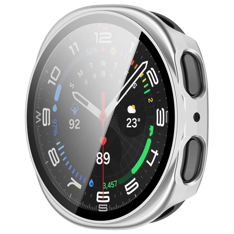 For Samsung Galaxy Watch 8 44mm Tempered Film Integrated PC Watch Cover(Frosted Silver) - free shipping - PMC TechLife - Order now!