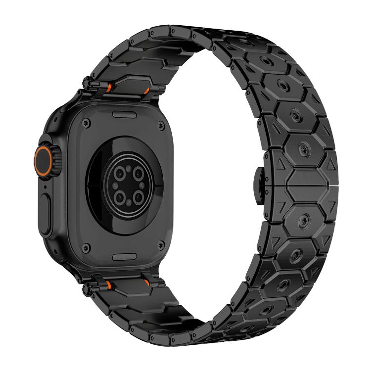 For Apple Watch 46mm / 49mm / 45mm / 44mm Octagonal Stainless Steel  Watch(Black) - free shipping - PMC TechLife - Order now!