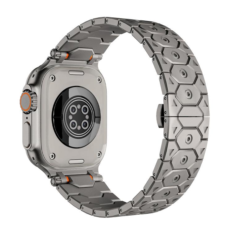 For Apple Watch 46mm / 49mm / 45mm / 44mm Octagonal Stainless Steel  Watch(Titanium) - free shipping - PMC TechLife - Order now!