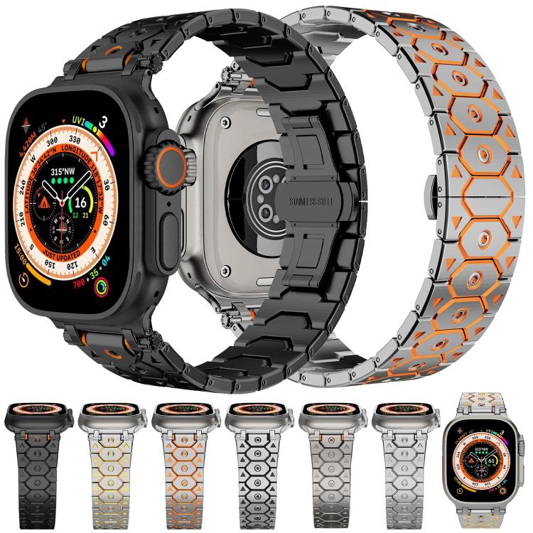 For Apple Watch 46mm / 49mm / 45mm / 44mm Octagonal Stainless Steel  Watch(Silver) - free shipping - PMC TechLife - Order now!