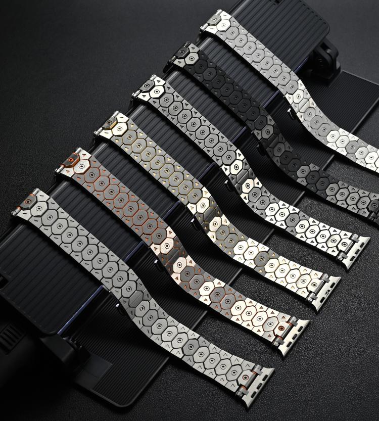 For Apple Watch 46mm / 49mm / 45mm / 44mm Octagonal Stainless Steel  Watch(Black) - free shipping - PMC TechLife - Order now!