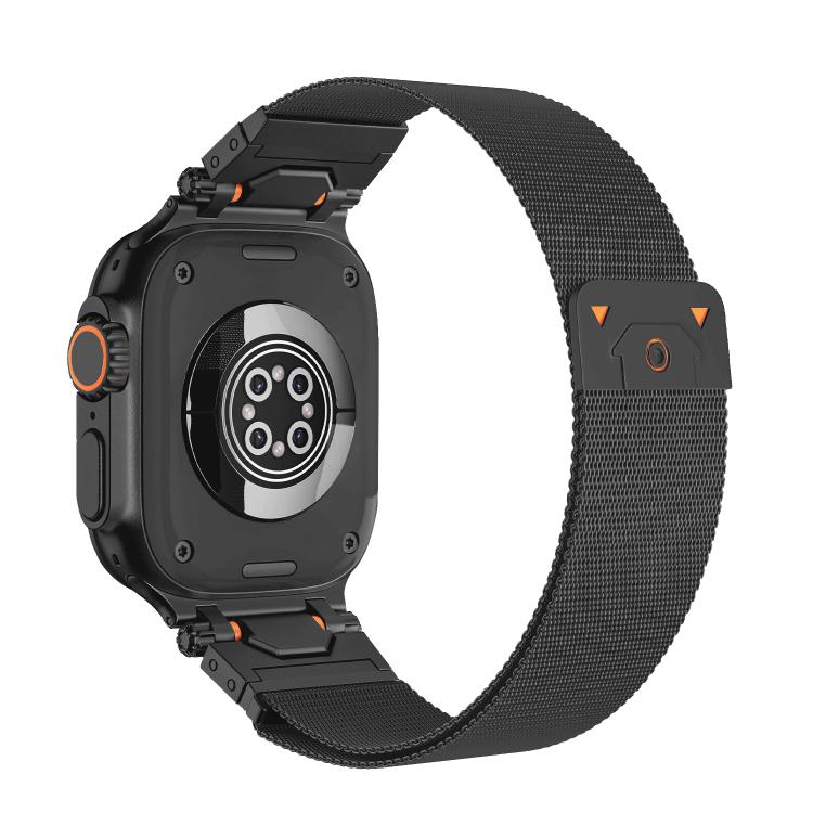 For Apple Watch 46mm / 49mm / 45mm / 44mm Milanese Steel Magnetic Watch Band(Black) - free shipping - PMC TechLife - Order now!