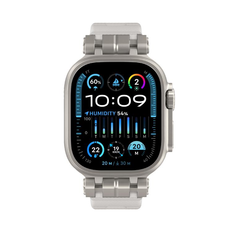 For Apple Watch 46mm / 49mm / 45mm / 44mm H016 Functional Series Twill Texture TPU Watch Band(Titanium Starlight) - free shipping - PMC TechLife - Order now!