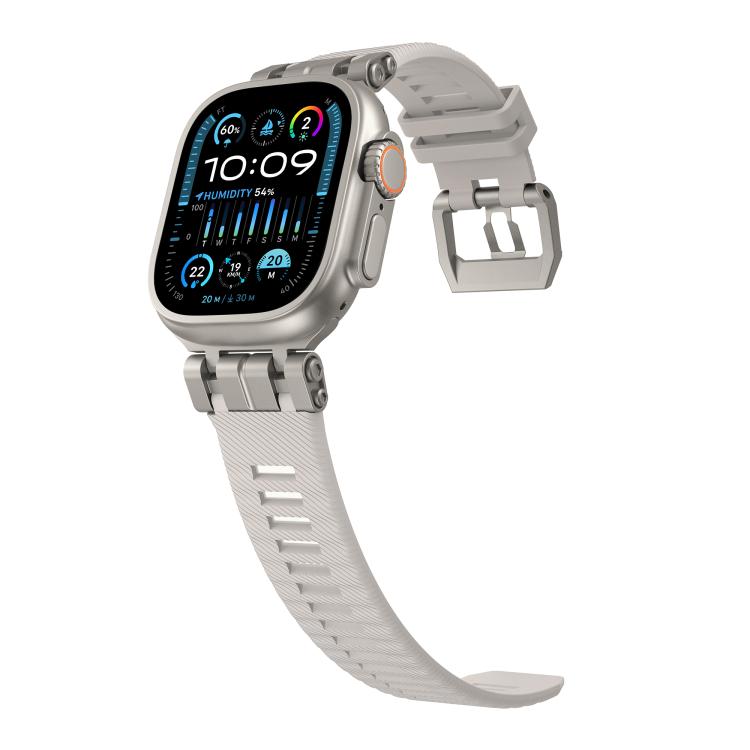 For Apple Watch 46mm / 49mm / 45mm / 44mm H016 Functional Series Twill Texture TPU Watch Band(Titanium Starlight) - free shipping - PMC TechLife - Order now!