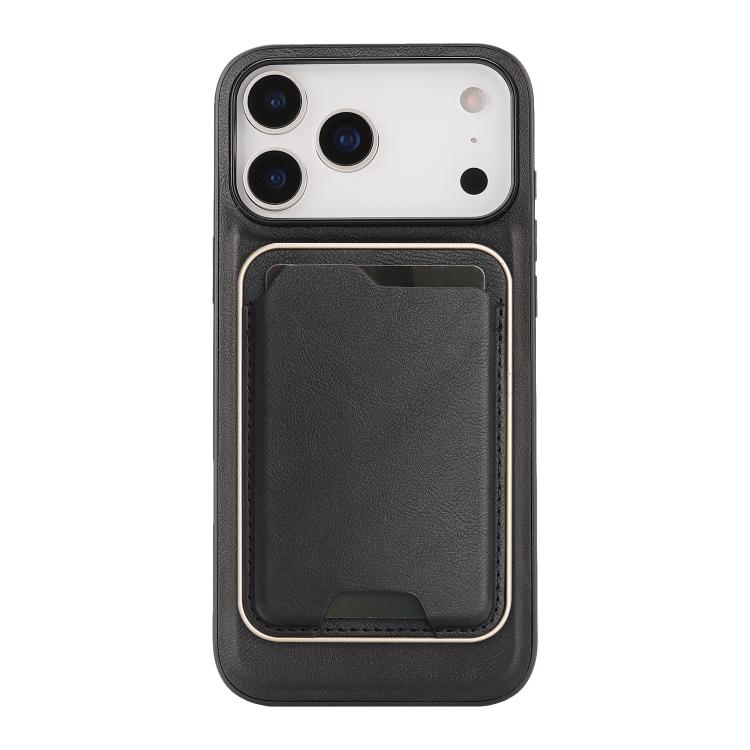 For iPhone 17 Pro Max Kalebol Slim MagSafe Ring Magnetic Card Bag Leather Phone Case(Black) - More iPhone Cases by Kalebol | Online Shopping South Africa | PMC TechLife | Buy Now Pay Later Mobicred
