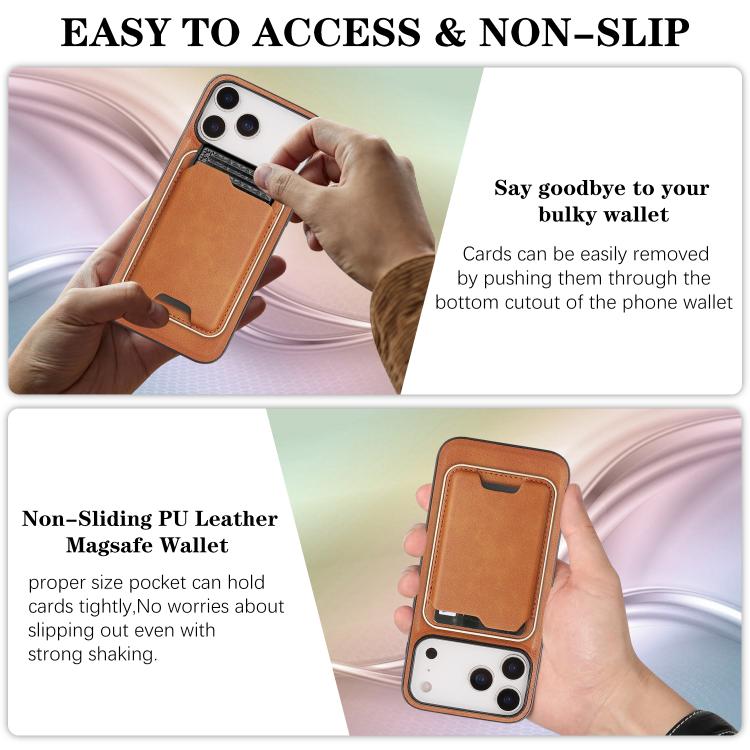 For iPhone 17 Pro Kalebol Slim MagSafe Ring Magnetic Card Bag Leather Phone Case(Brown) - free shipping - PMC TechLife - Order now!