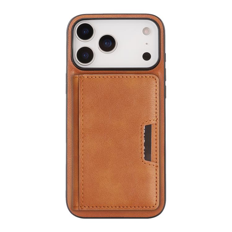 For iPhone 17 Pro Kalebol Strong MagSafe Magnetic Two-Fold Card Bag Leather Phone Case(Brown) - iPhone 17 Pro Cases by Kalebol | Online Shopping South Africa | PMC TechLife | Buy Now Pay Later Mobicred